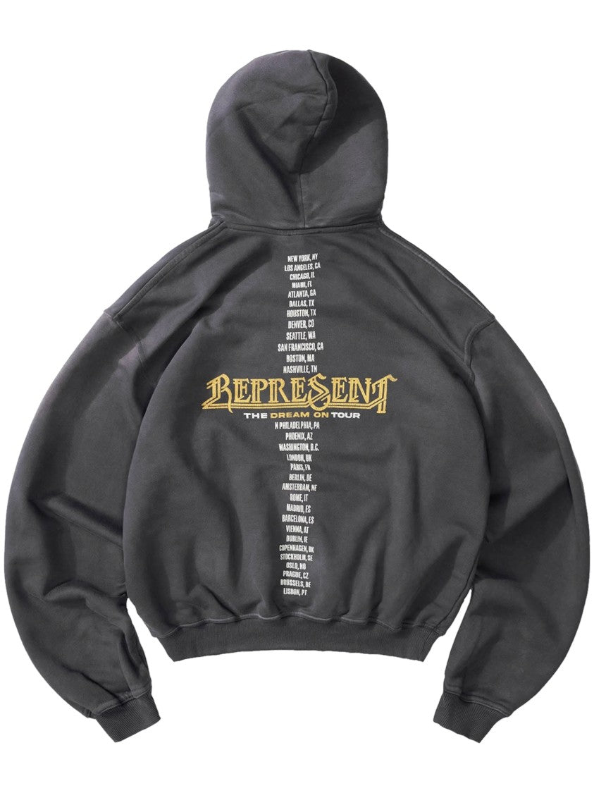 Represent Golden Winged Graphic Hoodie With Tour Location Details