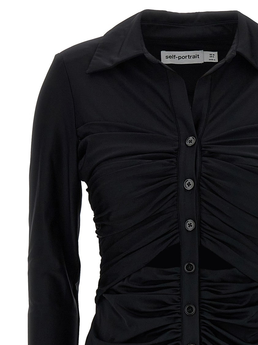 Self-Portrait 'Black Jersey Cut Out Midi' Dress