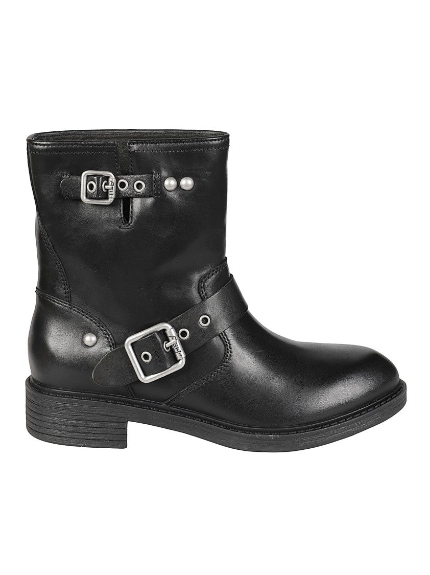 Ash Flamelily Black Calfskin Ankle Boots