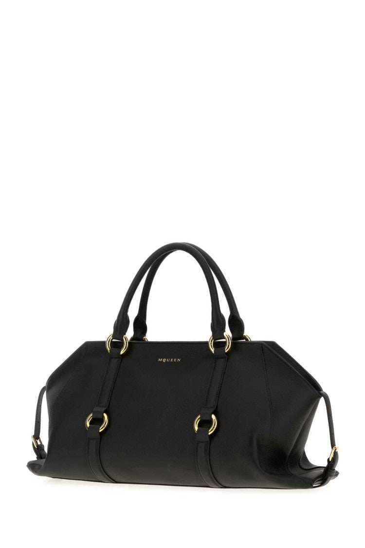 Alexander Mcqueen Black Leather Medium Farringdon Handbag