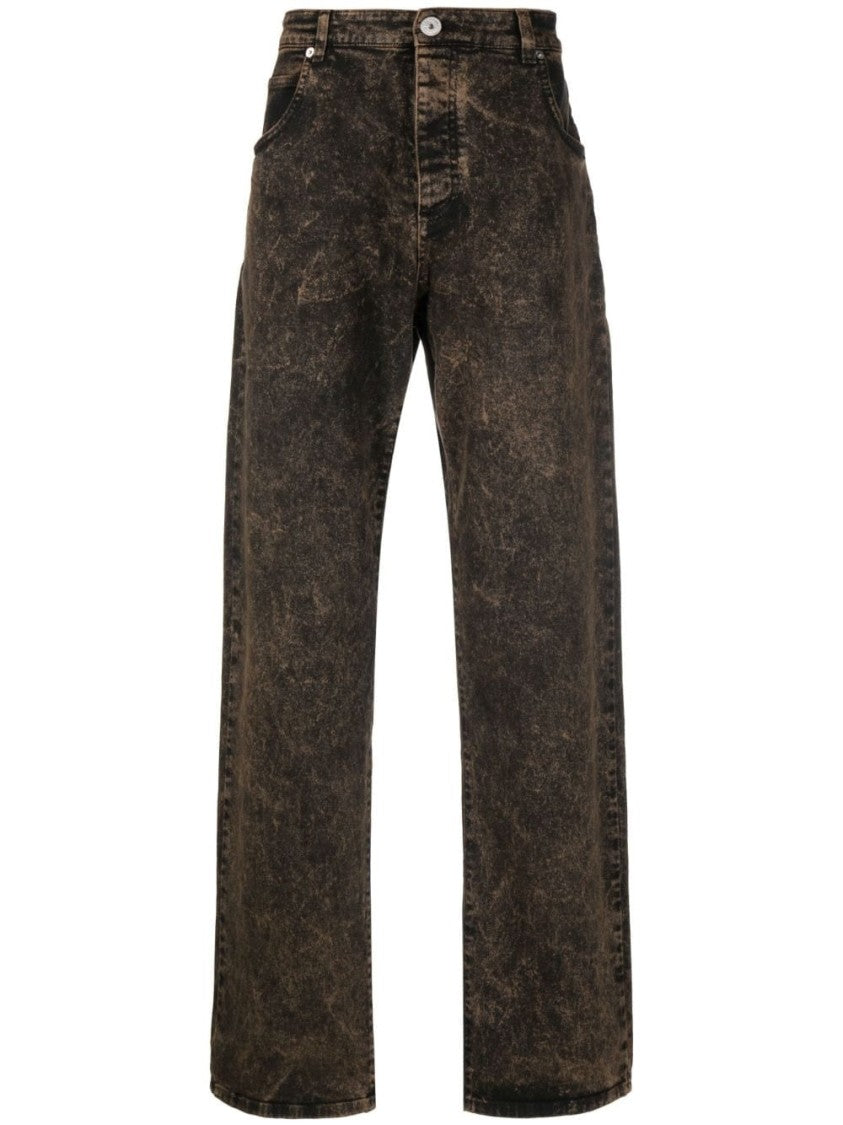 Balmain Dark Brown Loose Denim Pants