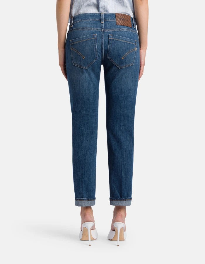Dondup Cropped Straight-Leg Jeans With Rolled Cuffs