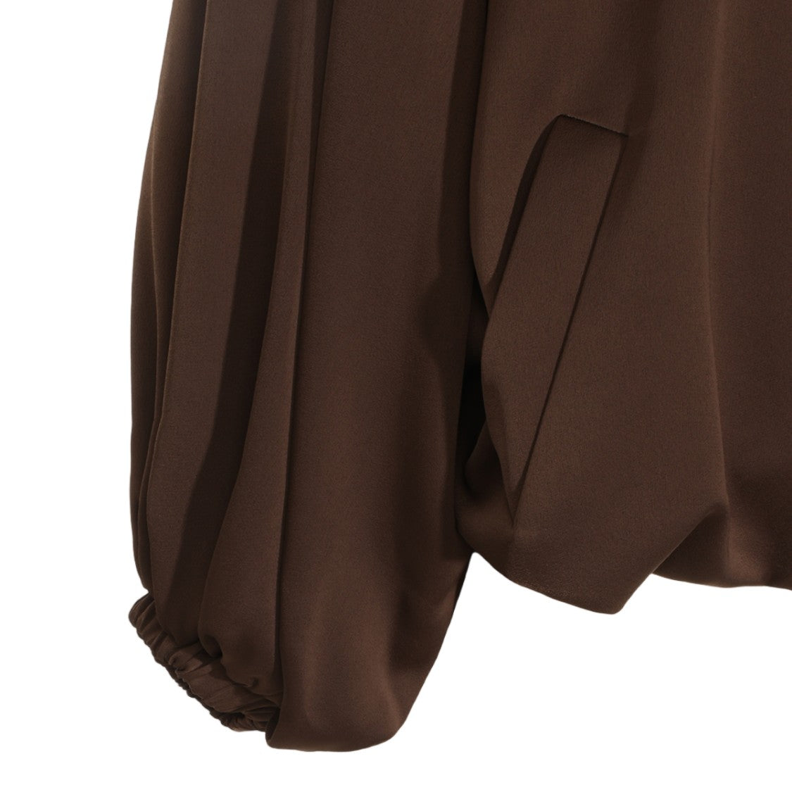 Twin-Set Brown Zip-Up Jacket With High Collar And Relaxed Hem