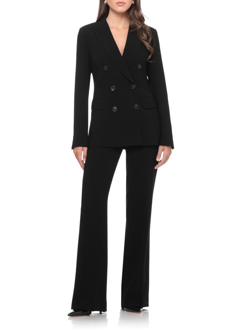 Alberto Biani Black Double-Breasted Classic Lapel Structured Jacket