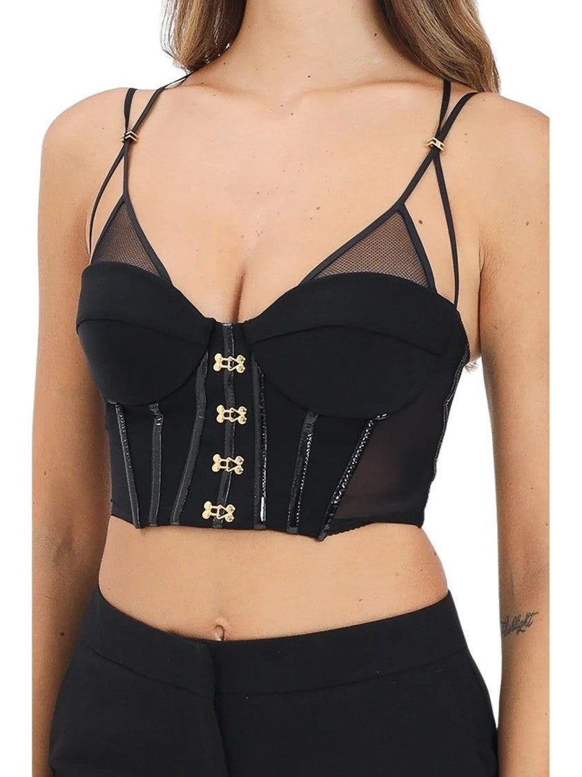 Elisabetta Franchi Black Polyamide-Blend Cropped Top
