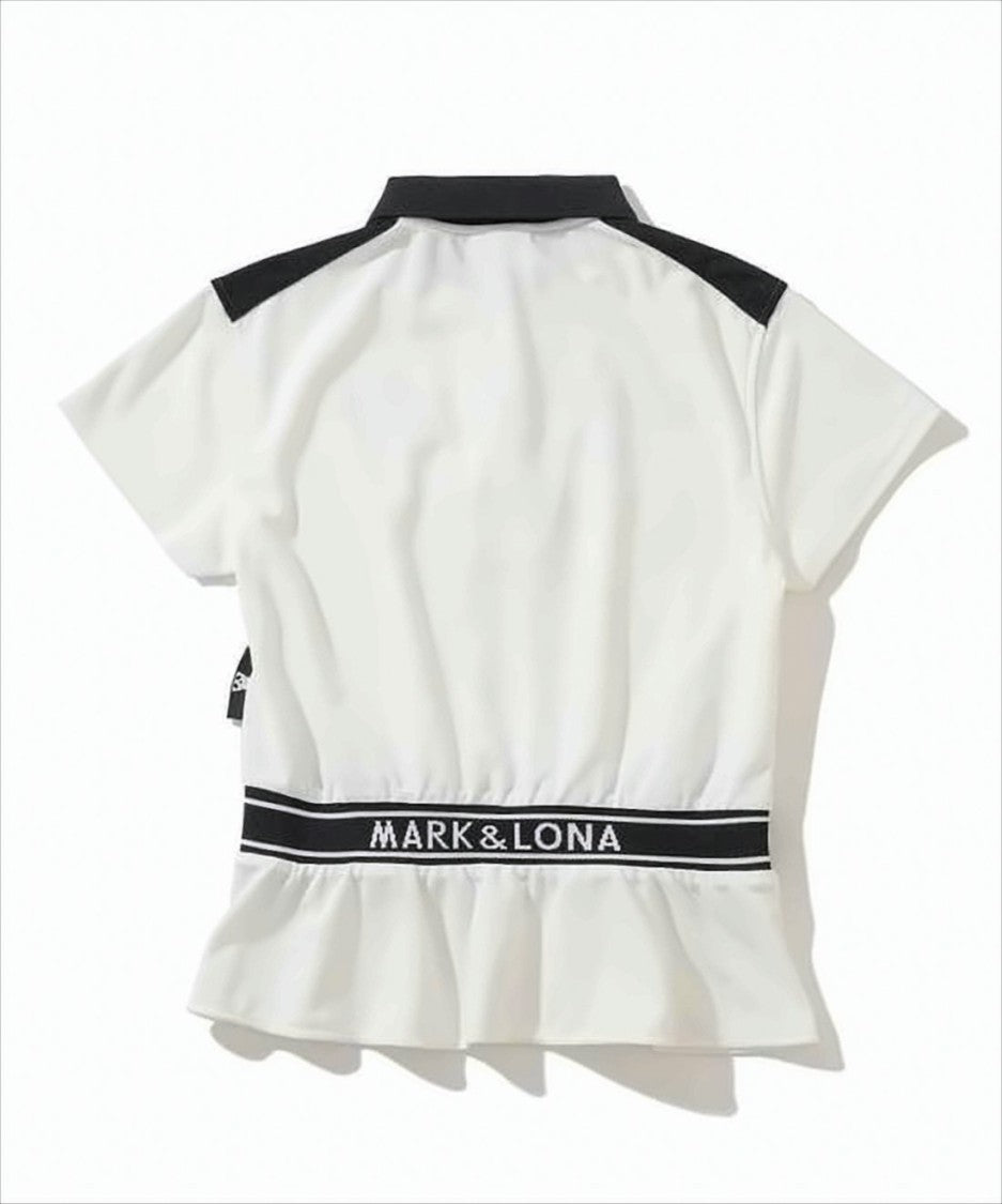 Mark&Lona Fitted Short-Sleeved Top With Zip-Up Collar