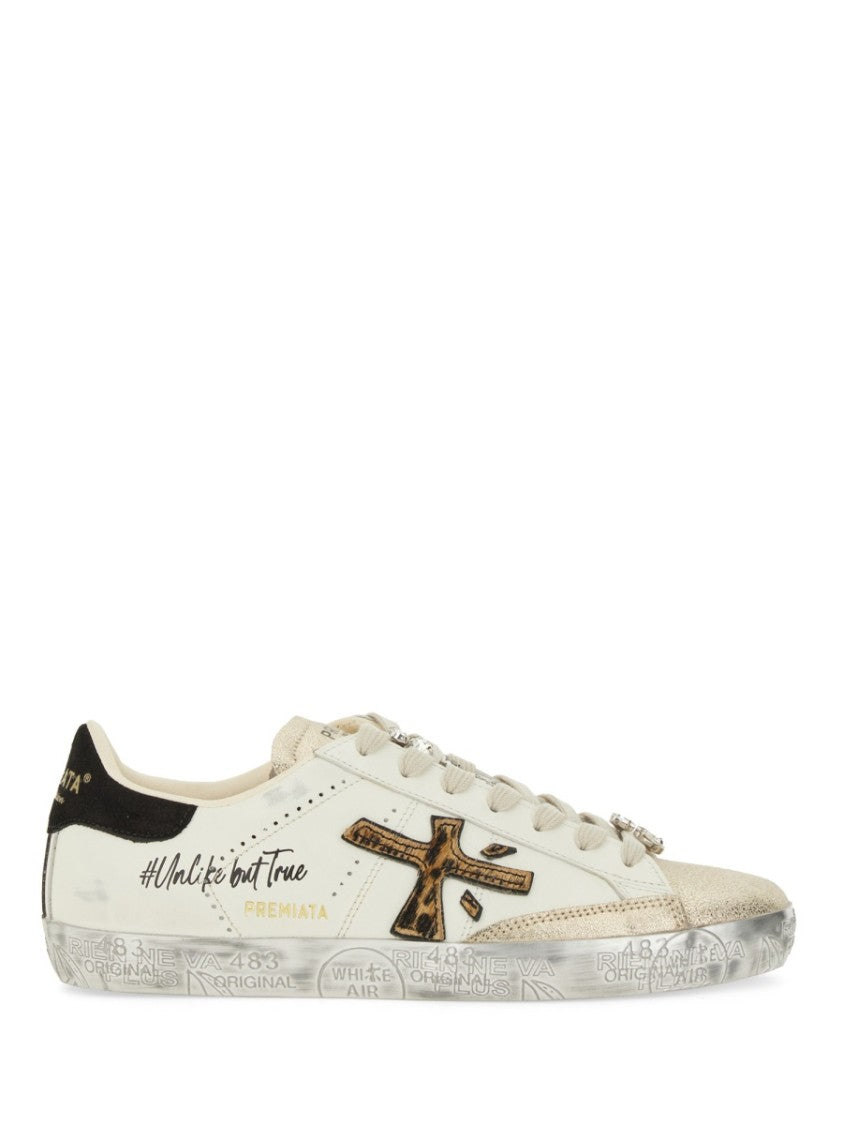 Premiata Low-Top Sneakers With Calf Leather And Vintage Detailing
