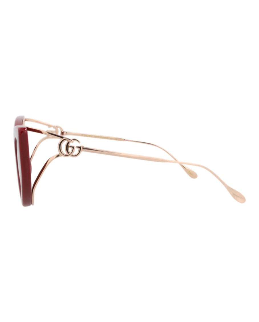 Gucci Cat Eye-Frame Injection Sunglasses With Metal Temples And Glossy Finish