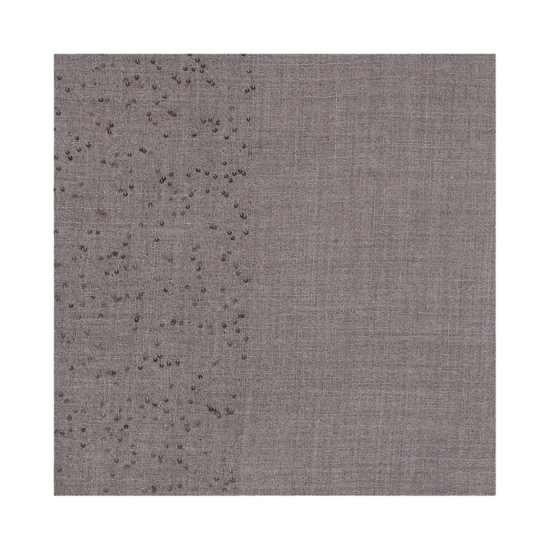Faliero Sarti Taupe Wool Blend Scarf With Sequins And Fringed Edges