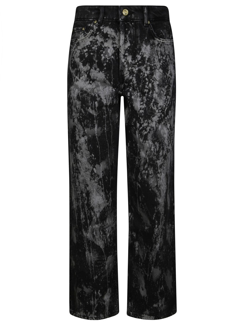 Ganni Heavy Izey Bleached Wash Wide-Leg Jeans