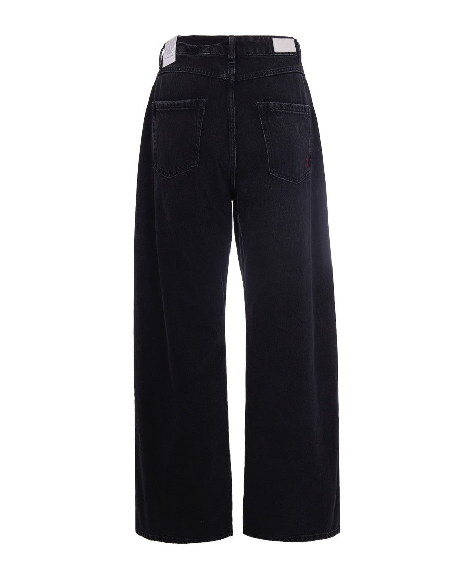 Icon Denim Graphite Black Wide-Leg Jeans With Five-Pocket Design
