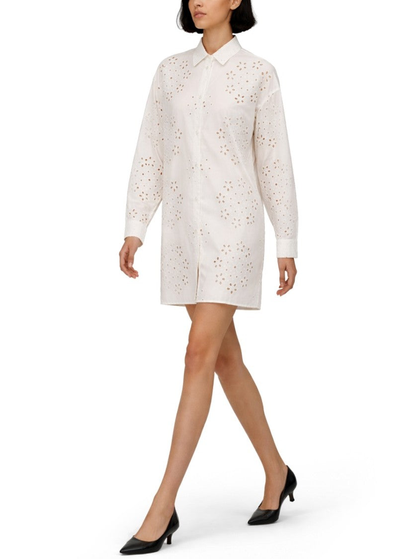 Herno Neutrals Perforated Floral Pattern Cotton Shirt