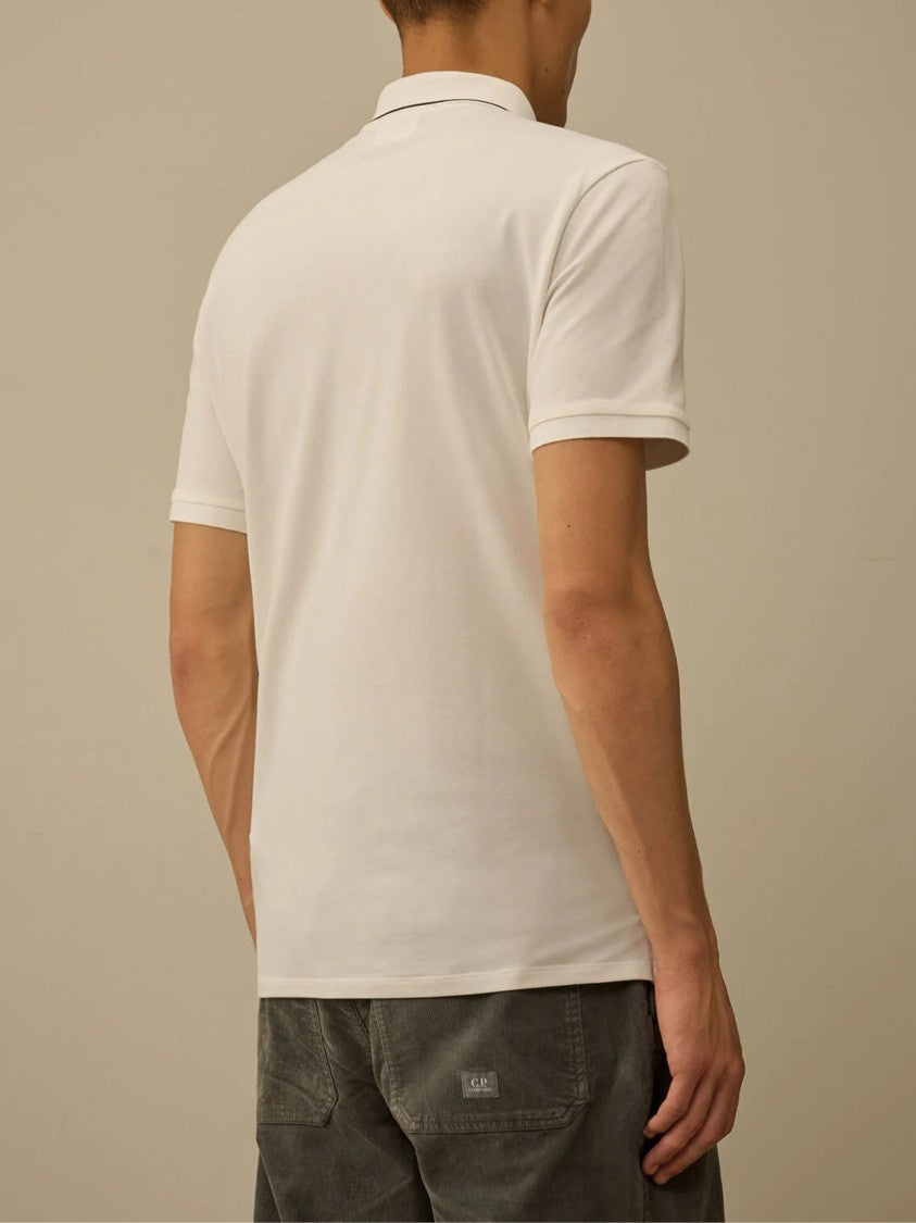 C.P. Company Piquet Textured Contrast Piping Polo Shirt