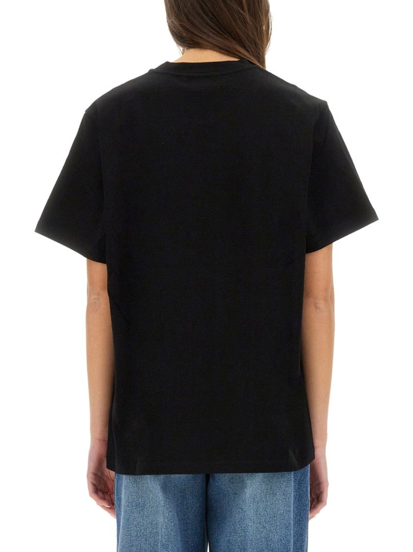Stella Mccartney Black T-Shirt With Logo