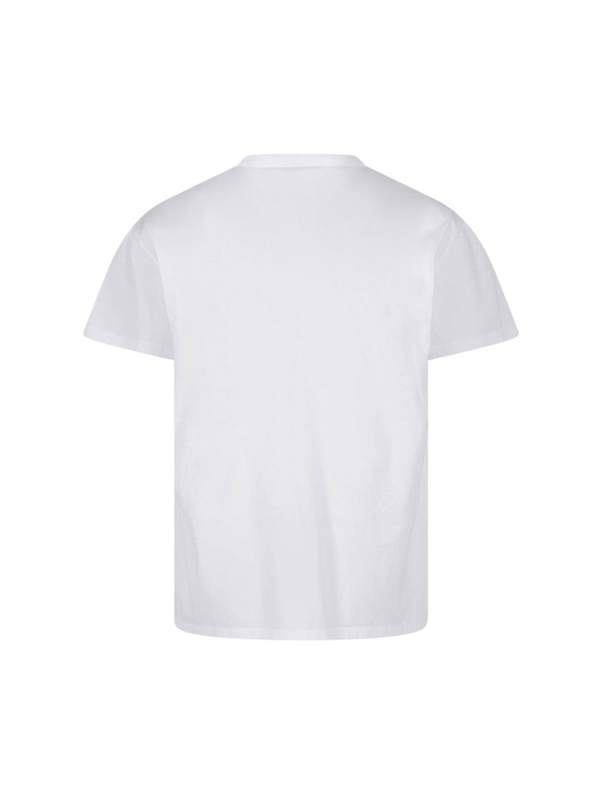 Maison Margiela White Logo Embroidered Cotton T-Shirt