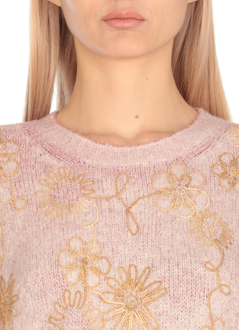 Avant Toi Embossed Floral Pattern Cotton Sweater