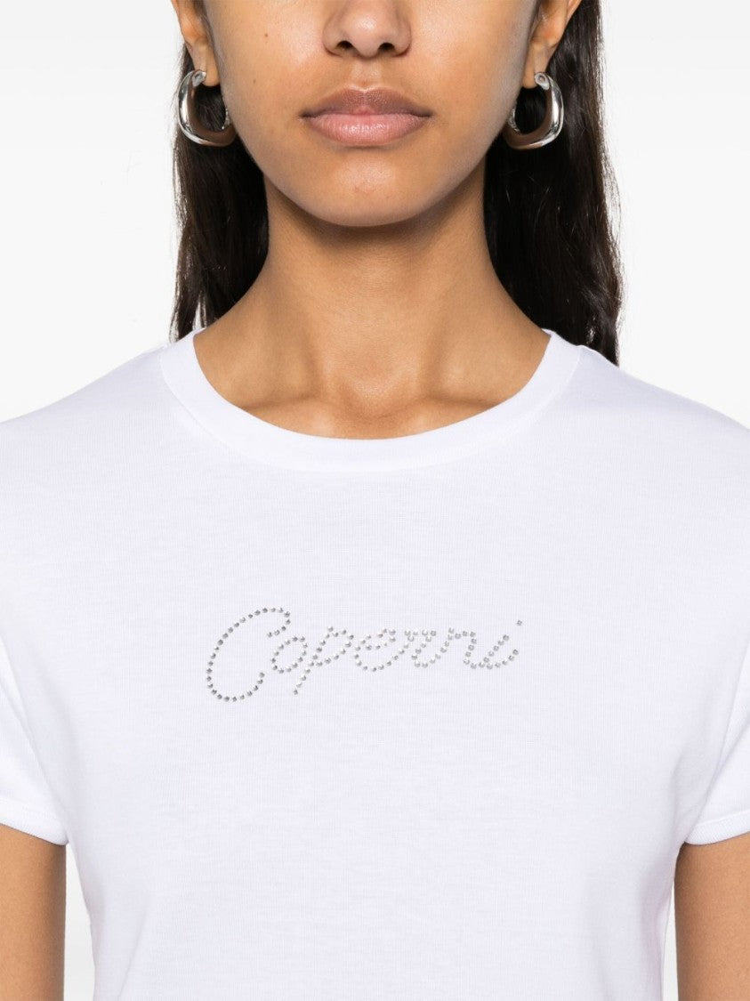 Coperni Crystal Logo Cotton Jersey T-Shirt