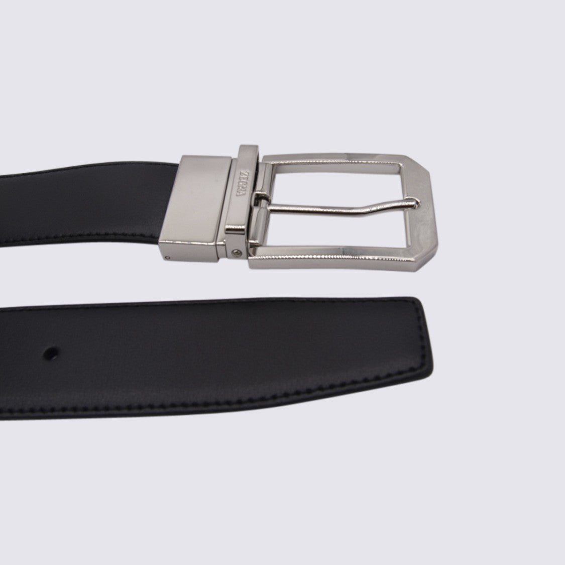 Zegna Buckle Fastening Belt Leather - Black