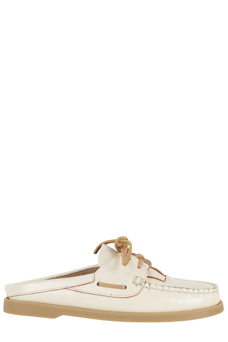 Hereu Custard Saler Mul Nautic Leather Mules