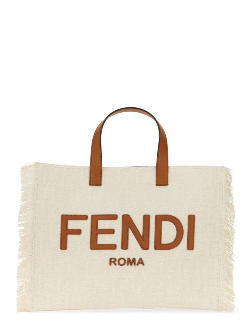Fendi Textured Jacquard Fendi Bag With Fringed Edge