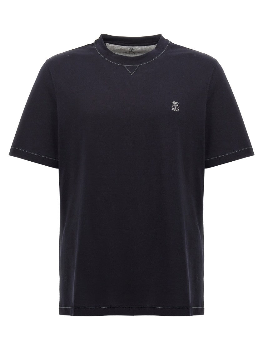 Brunello Cucinelli Logo Embroidery T-Shirt