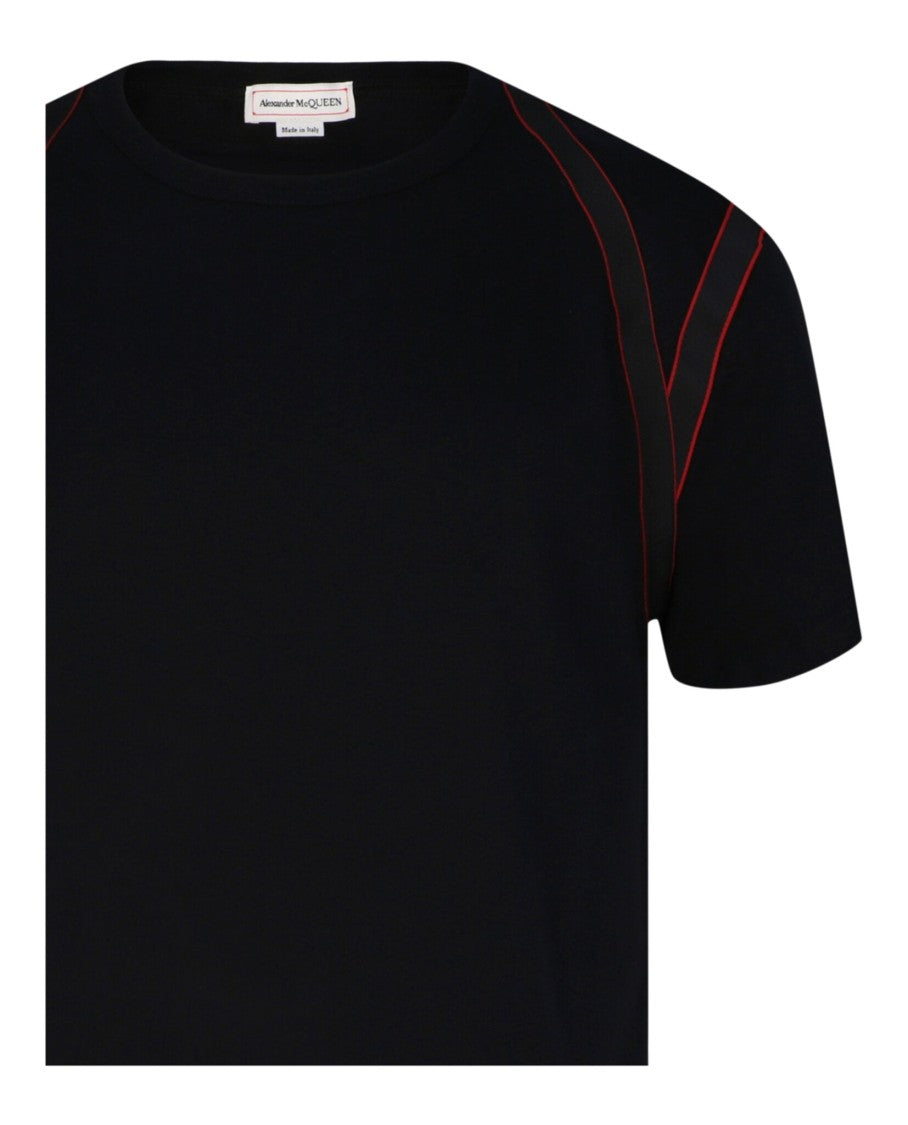 Alexander Mcqueen Tape Logo Harness Crewneck T-Shirt