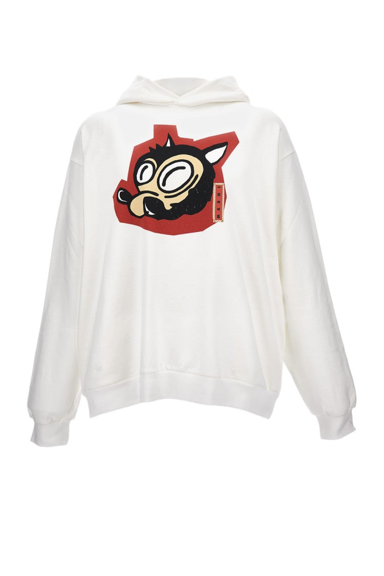 Marni Oversized Hoodie With Graphic Print And Hood