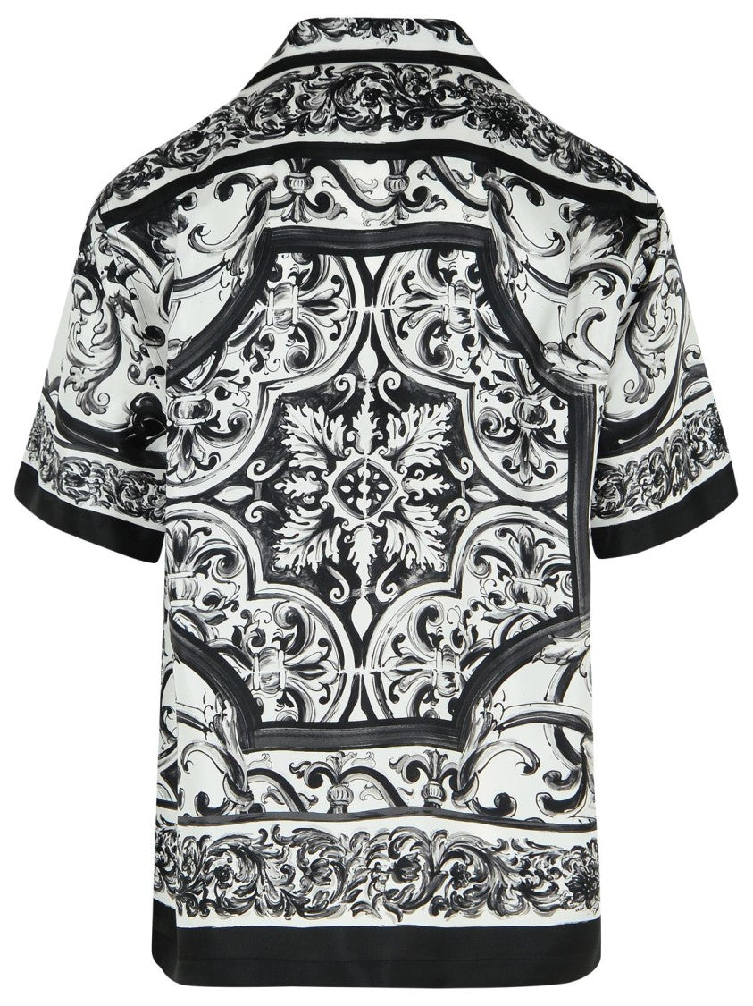 Dolce & Gabbana Maiolica' Black Silk Shirt