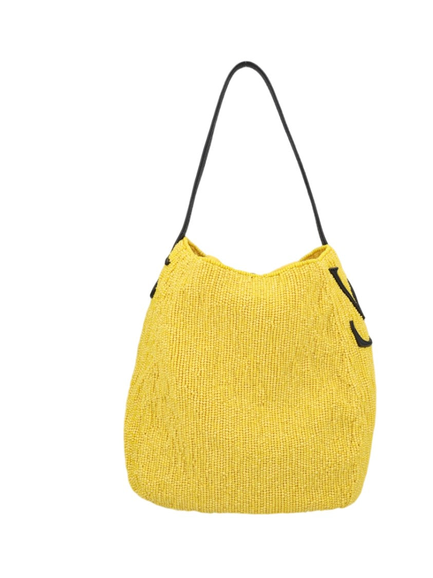 J. W. Anderson Beaded Shoulder Bag With Bulbous Shape And Black Strap
