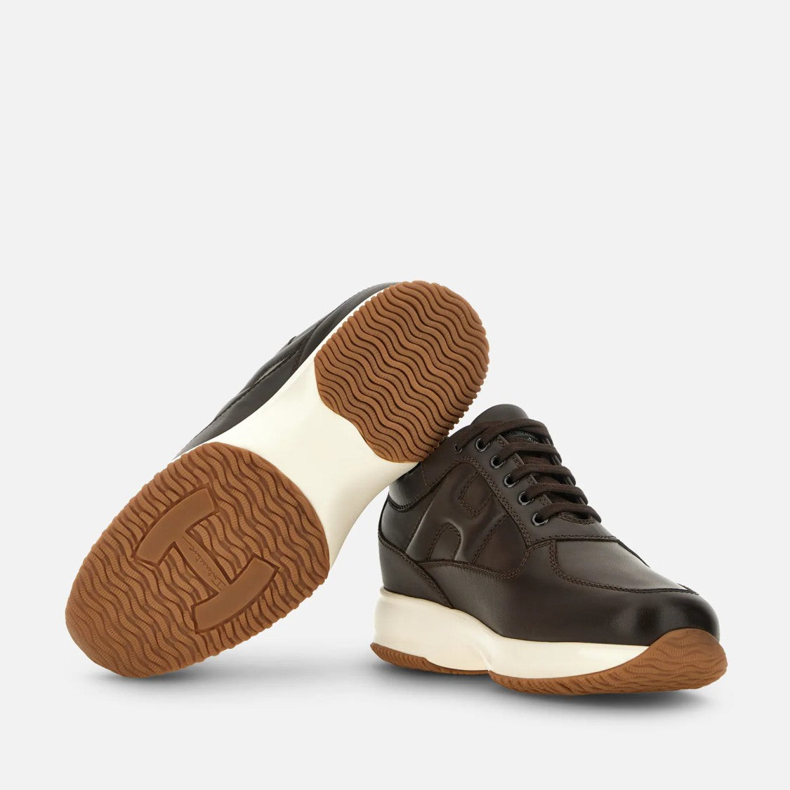Hogan Sophisticated Brown Calfskin Interactive Shoes