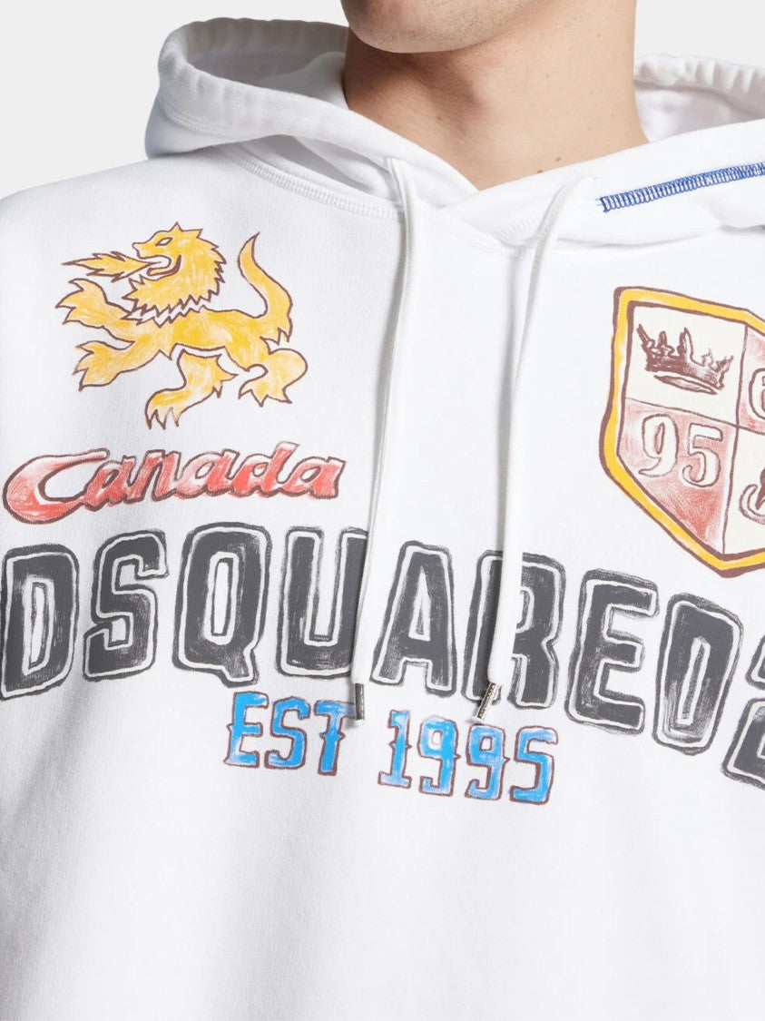 Dsquared2 Hand-Drawn Graphic Printed Hoodie