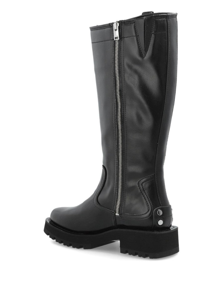 Ganni Black Ankle Boots With Rounded Toe