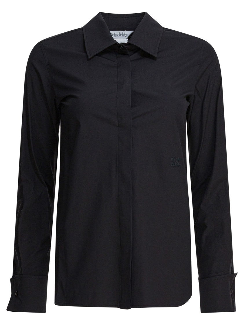 Max Mara Semi-Fitted Black Cotton Shirt
