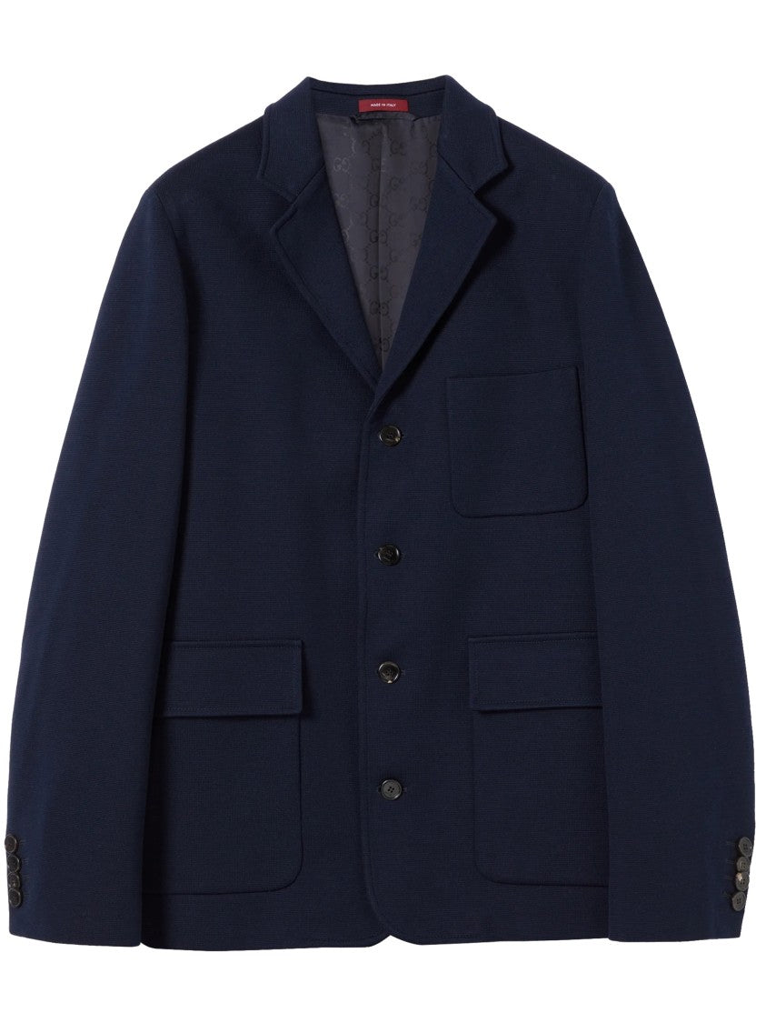Gucci Navy Tailored Notch Lapel Casual Jacket