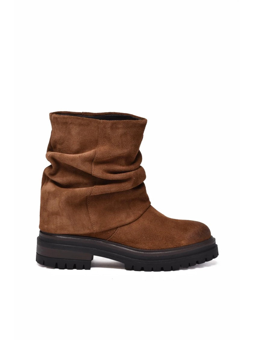 Aria Shoes Brown Suede Slouchy Ankle Boots