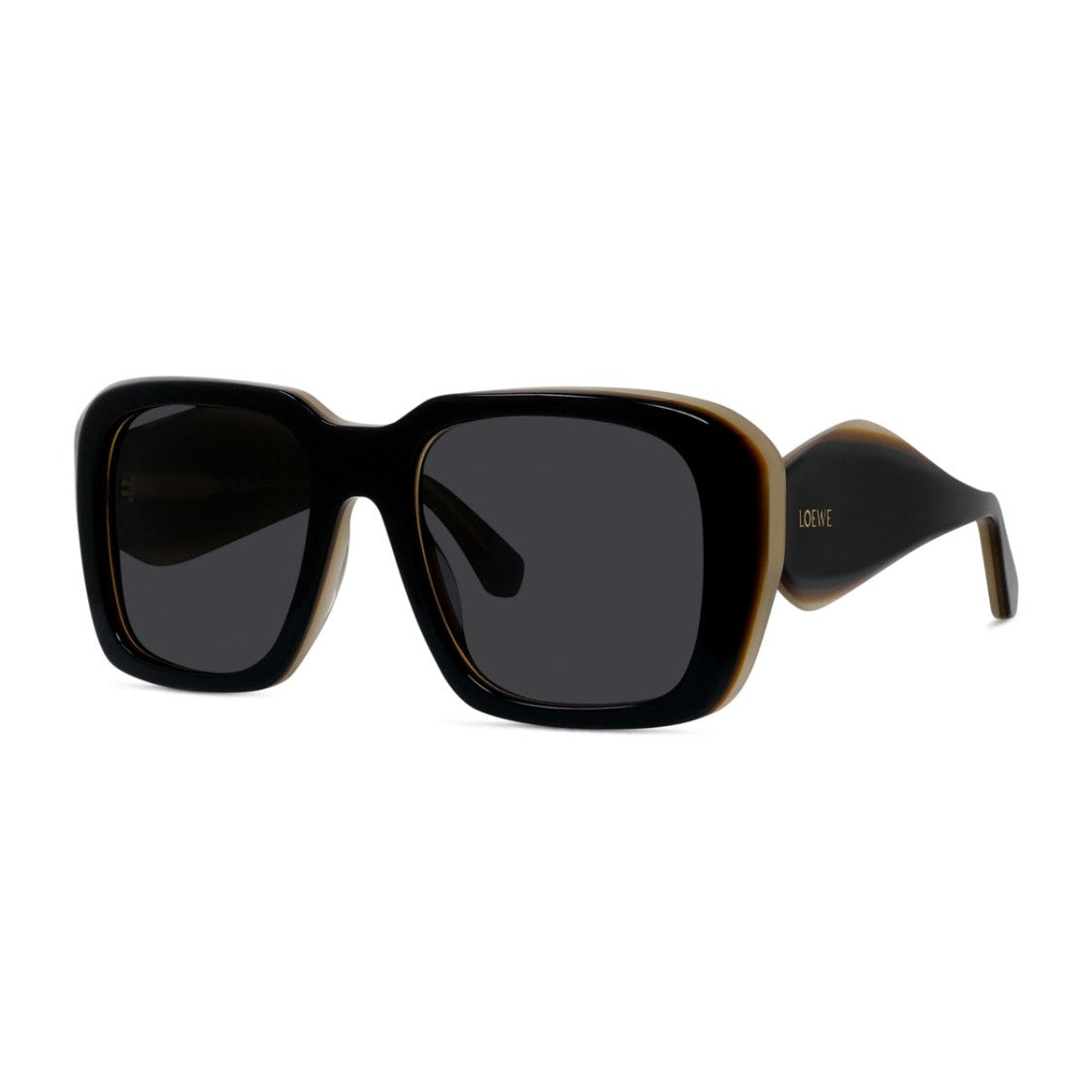 Loewe Black Honey-Edged Oversized Rectangular Sunglasses