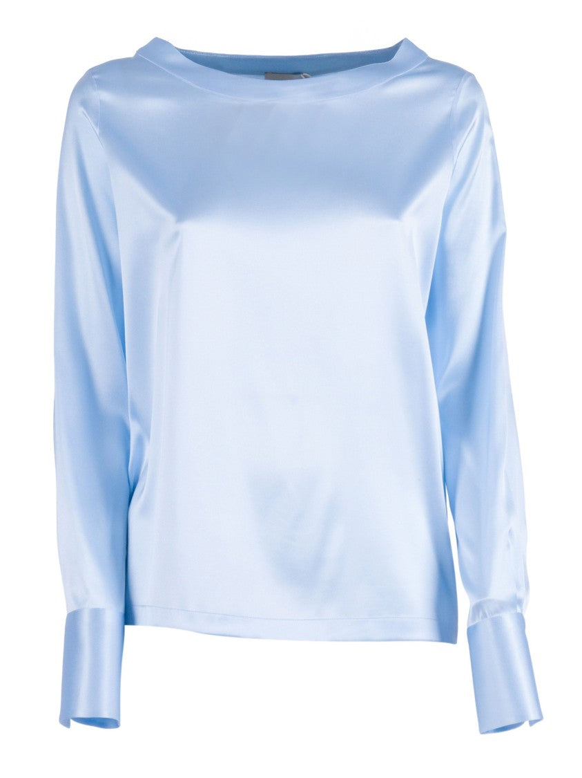 Mazzarelli Camicie Angie B Silk Boat Neck Blouse