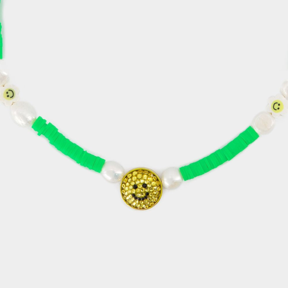 Shourouk Happy Green Necklace - Brass - Green