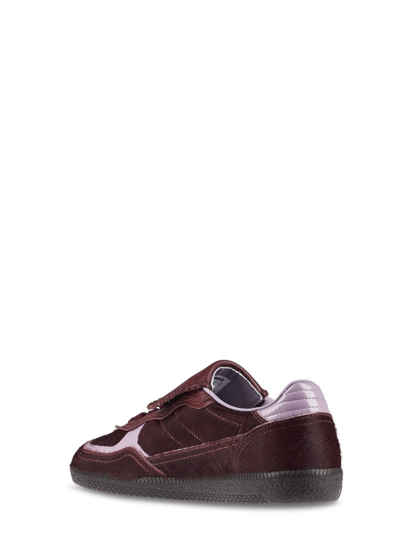 Alohas Soft Burgundy Leather Sneakers With Unique Closure
