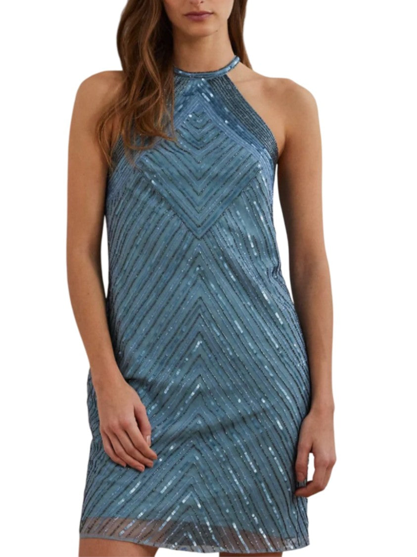 Lauren Ralph Lauren Sequined Mini Dress With High Neckline