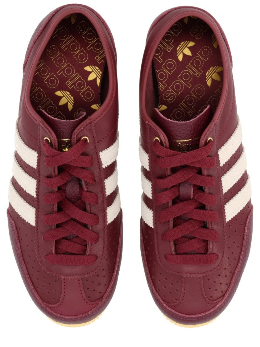 Adidas Originals Low-Profile Burgundy Leather Sneakers With Contrasting Sole