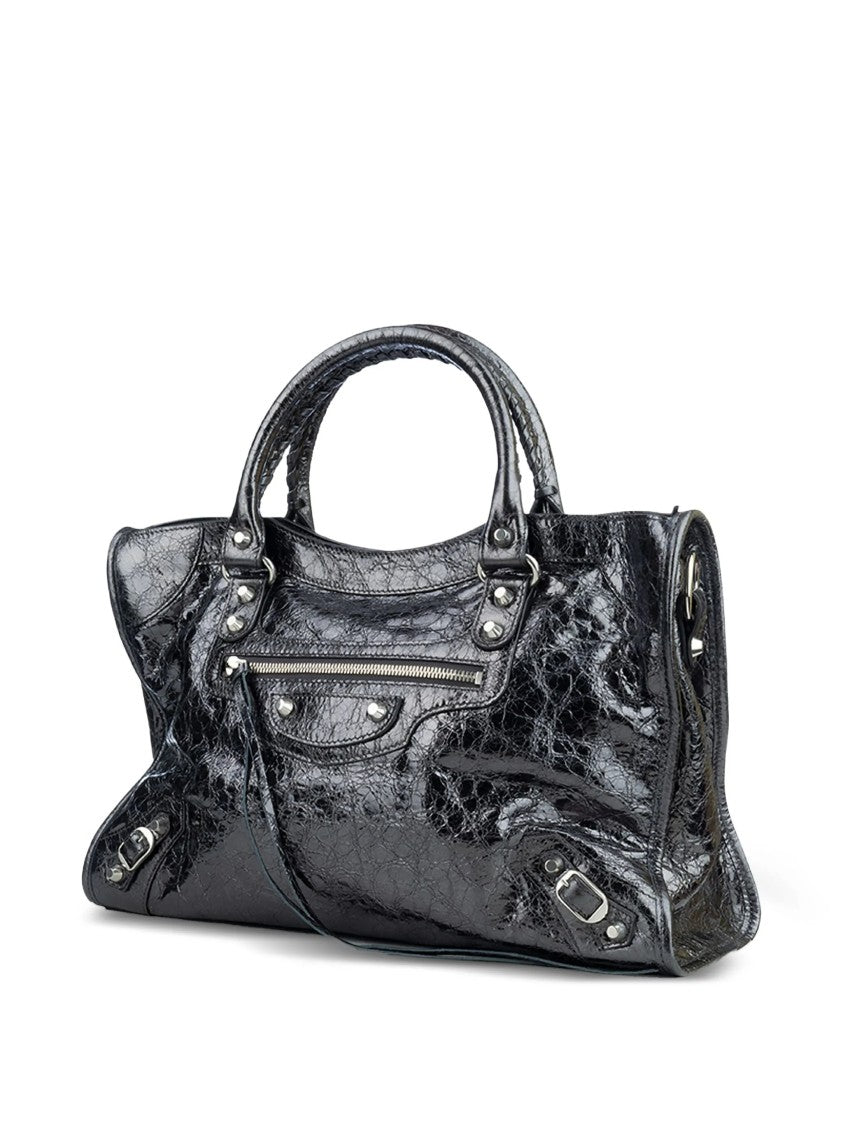 Balenciaga Black Le City Medium Textured Handbag