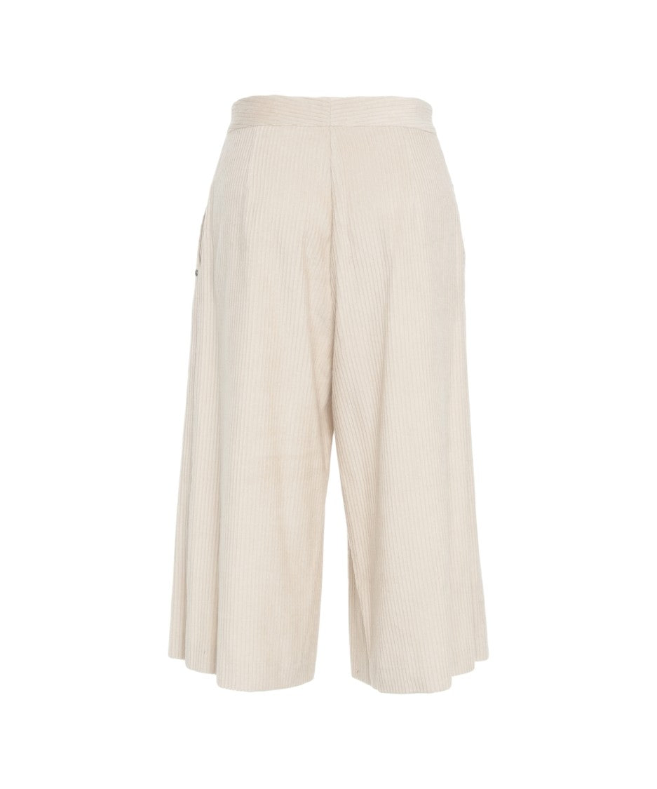 Ottod'ame High-Waisted Cropped Culottes With Pleats