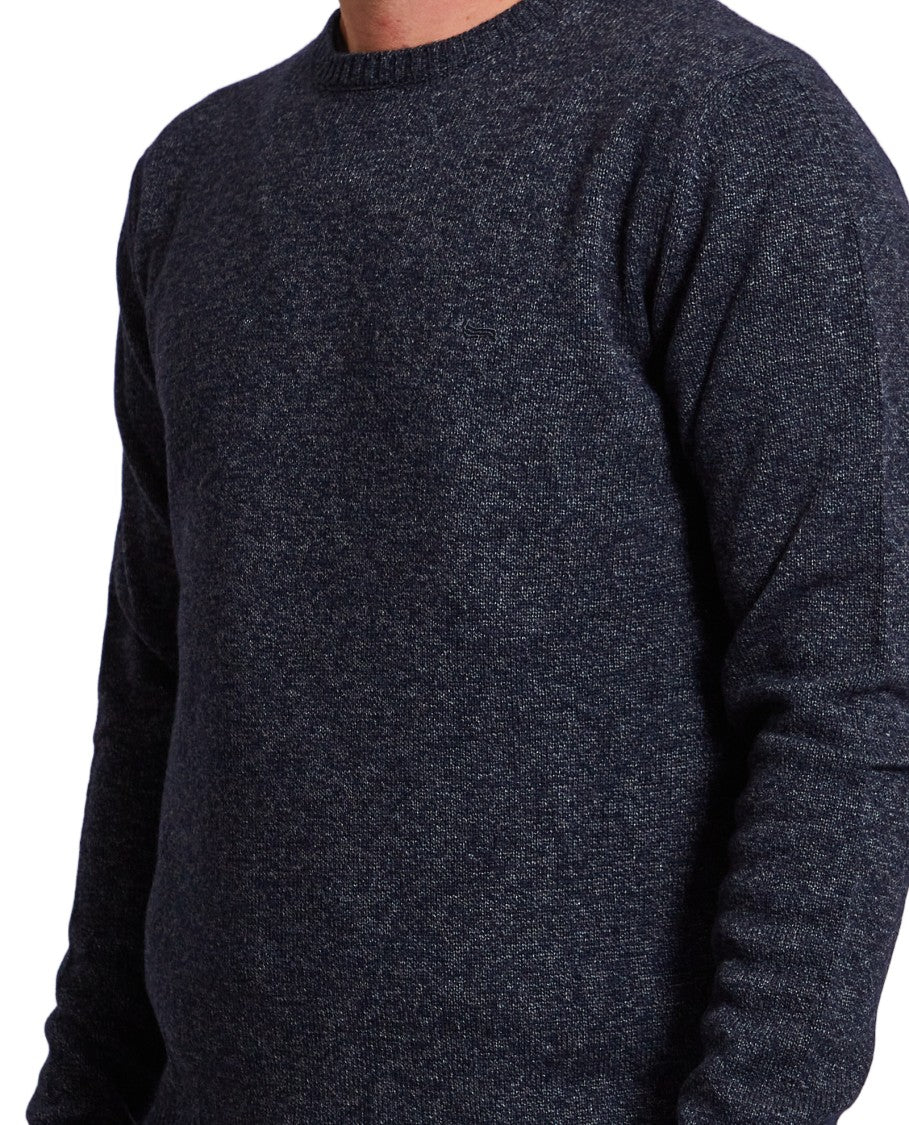 Harmont & Blaine Blue Wool Blend Embroidered Crewneck Sweater