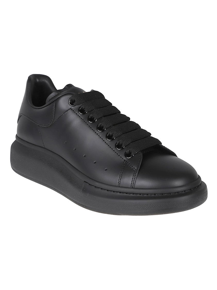 Alexander Mcqueen Black Calf Leather Oversize Sneakers