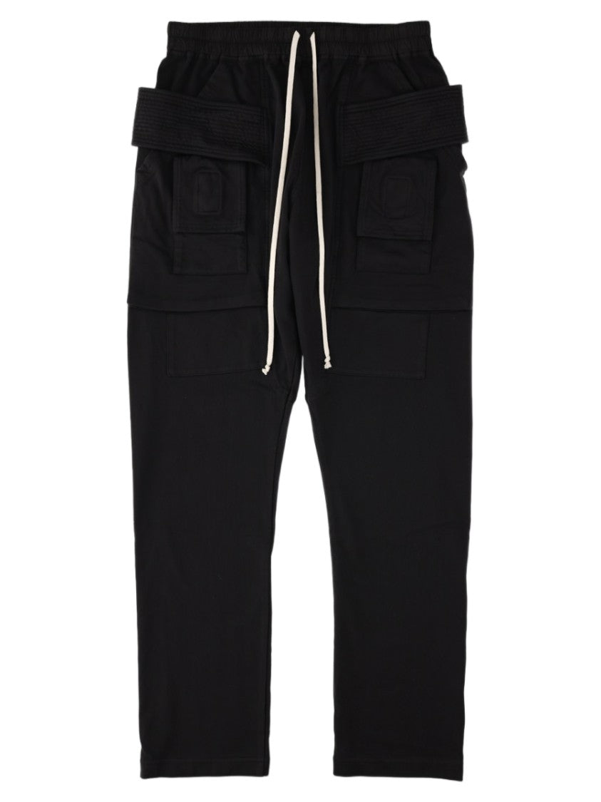 Drkshdw By Rick Owens Relaxed Fit Cropped Cargo Pants With Contrast Drawstring