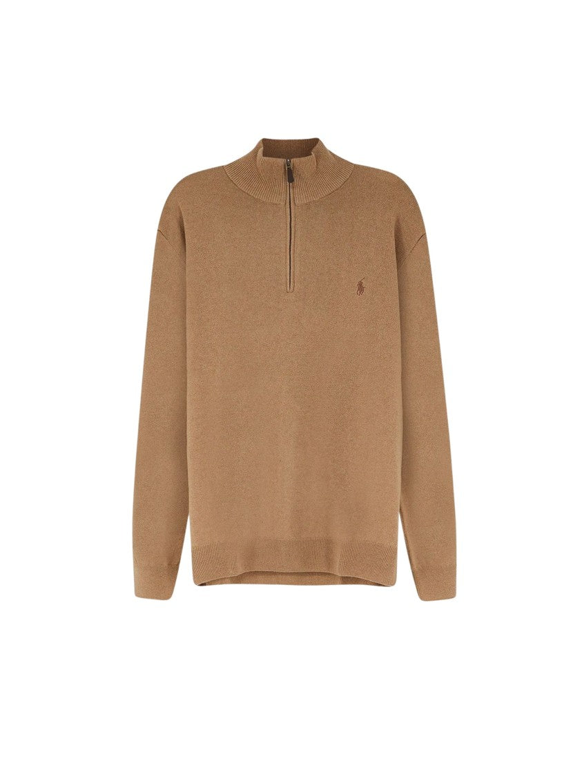 Polo Ralph Lauren Regular-Fit Wool Knit Pullover With High Neck And Half-Zip Closure