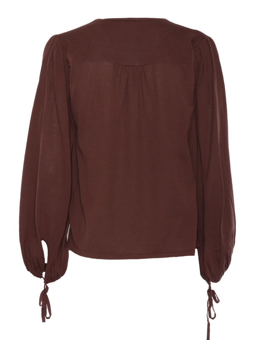 Ballantyne Relaxed-Fit Blouse With Adjustable Gathered Cuffs