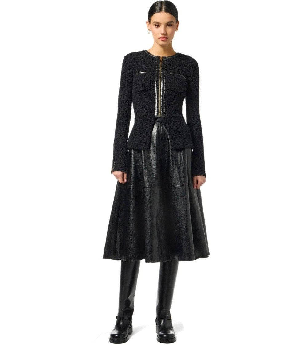 Elisabetta Franchi Black Leather-Effect Skirt