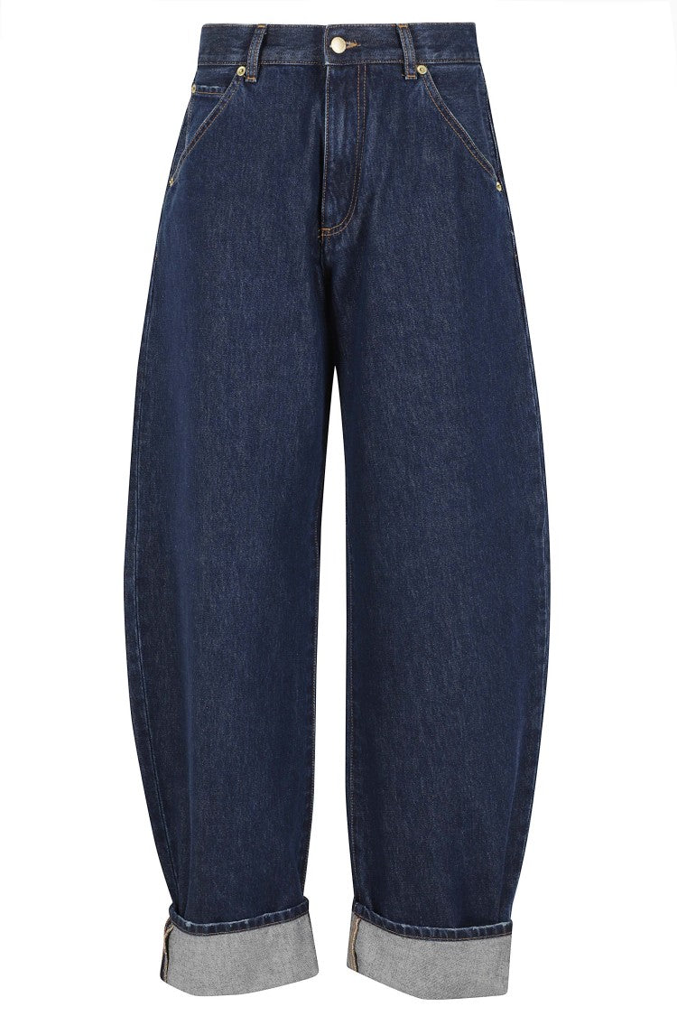 Darkpark Indigo Khris Barrel Leg Five-Pocket Cotton Jeans